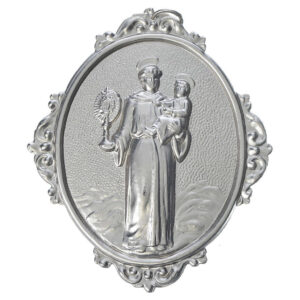 Medaglione per confraternita Sant'Antonio bimbo e ostensorio