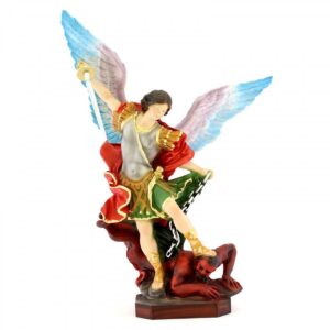 Statua San Michele ali aperte in resina 30 cm
