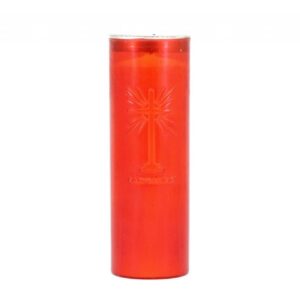 Cerone liturgico 7x20 cm plastica rossa