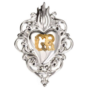 Ex-voto Cuore fiamma 8x6 cm