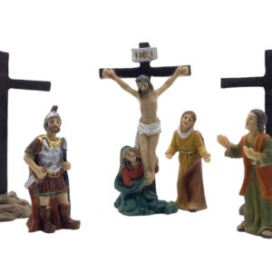 Scena Crocifissione di Gesù statue 5 cm