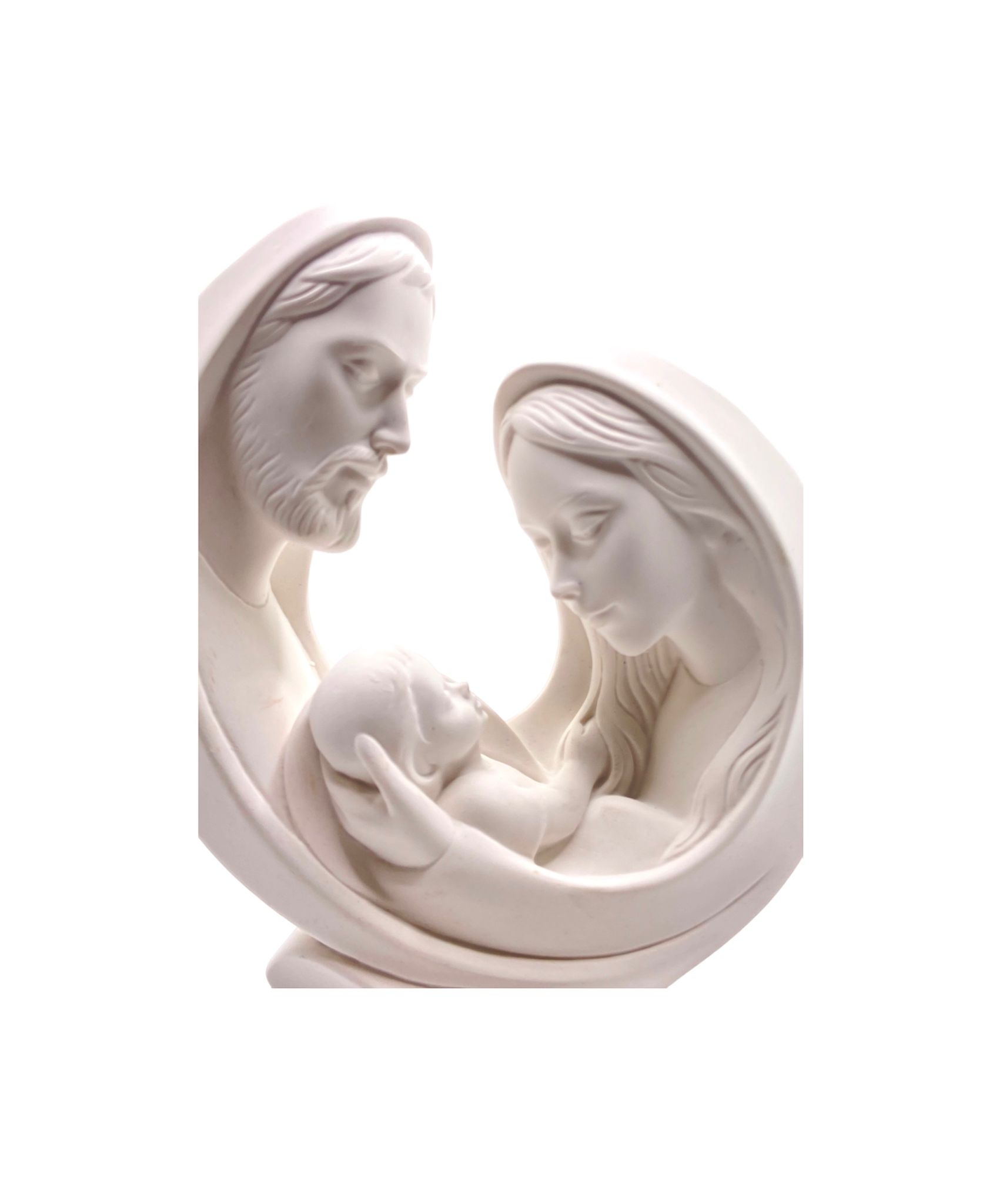 Sacra Famiglia in resina Bianca 14 cm - immagine 2