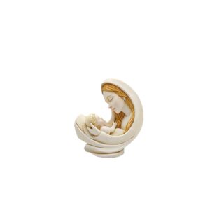 Madonna Con Bambino In Resina dipinta a mano 8 Cm