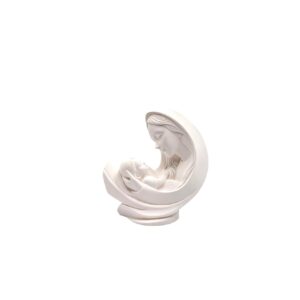 Madonna con Bambino in resina Bianca 8 cm