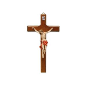 Croce da Parete In legno di Betulla-Cristo in Resina