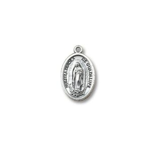 Medaglia Madonna Guadalupe ovale metallo ossidato 20 mm