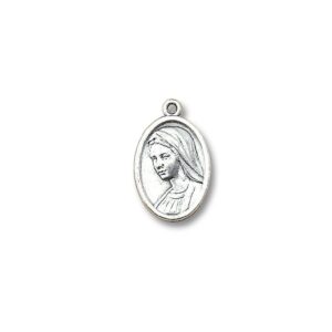 Medaglia Madonna di Medjugorje Ovale Metallo Ossidato 20 Mm
