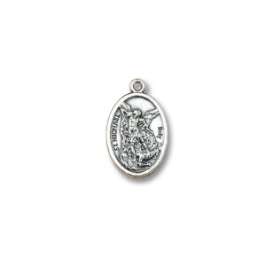 Medaglia devozionale San Michele metallo ossidato 20 mm