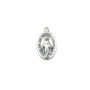 Medaglia Madonna Miracolosa ovale metallo ossidato 20 mm