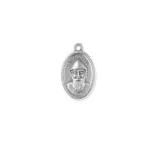 Medaglia San Charbel Ovale Metallo Ossidato 20 Mm