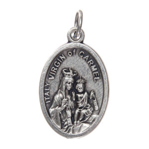 Medaglia Madonna Carmine ovale metallo ossidato 20 mm