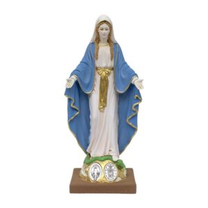 Statua Madonna Miracolosa Con Medaglia 20 cm