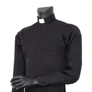 Camicia Clergyman NERA manica lunga