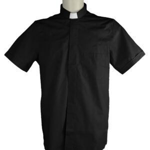 Camicia Clergyman Nero Mezza Manica