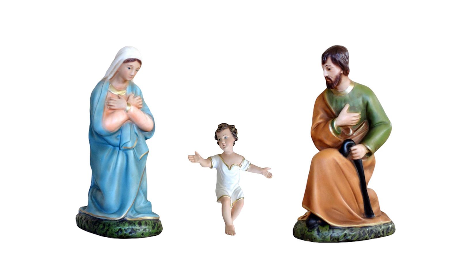 Natività Napoletana In Resina 25 Cm 3 Pezzi