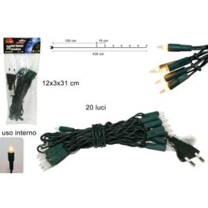 Catena luci lineari 20 pisellini luce Bianca calda