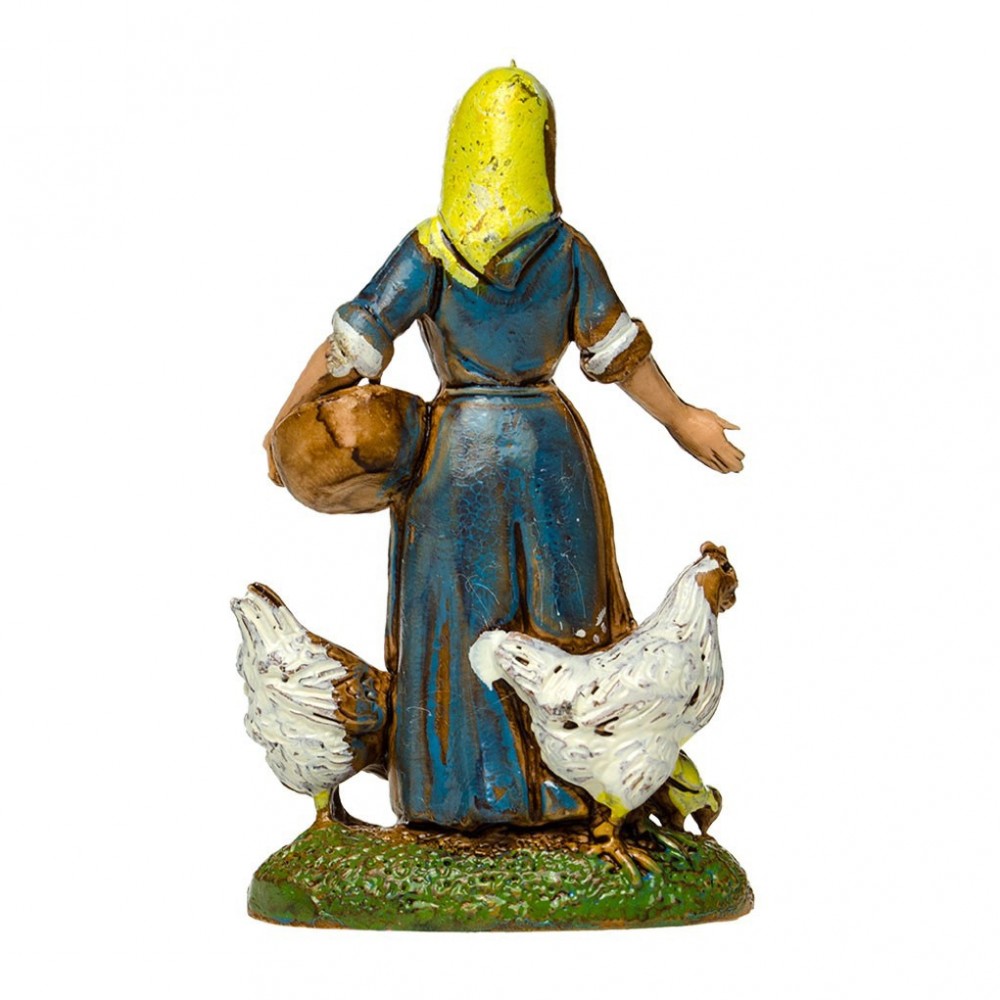 Pastore Statuina Donna con Galline 6 cm - immagine 2