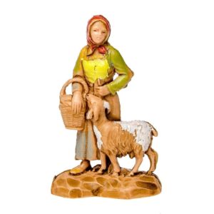 Pastore statuina Donna con capra 3,5 cm
