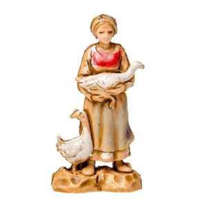 Pastore statuina Donna con oche 3,5 cm