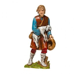 Pastore Statuina Adorante con agnello 8 cm
