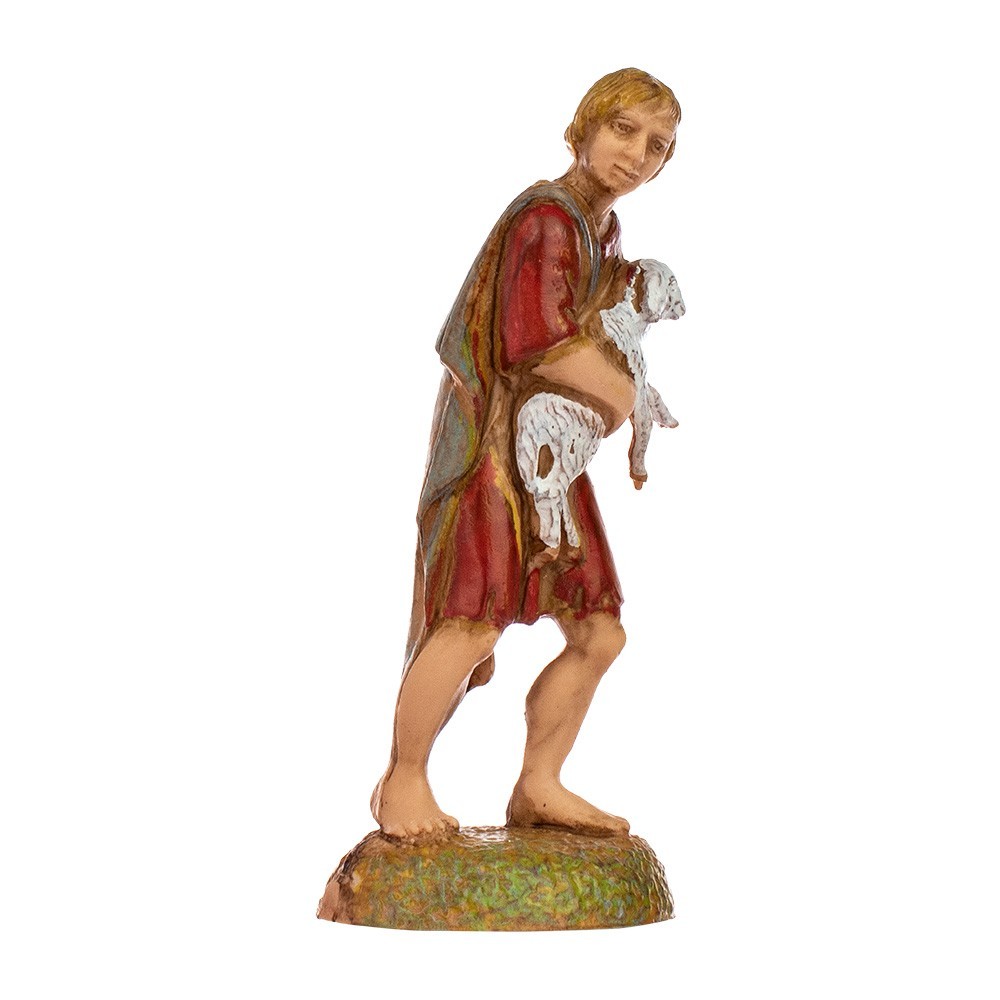 Pastore Statuina Pastorello con Agnello 6 cm - immagine 2