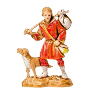Pastore statuina Viandante con cane 3,5cm