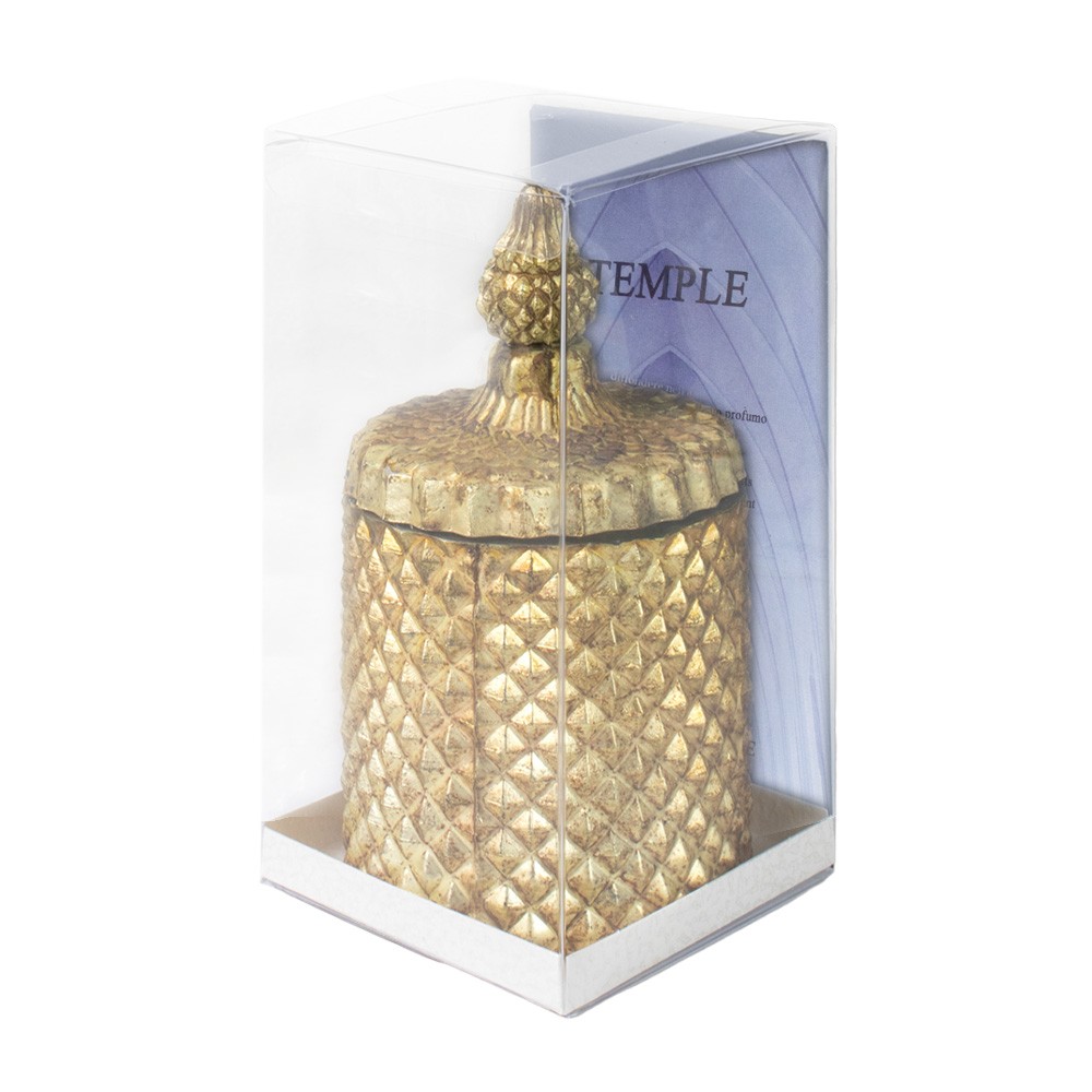 Candela In Vetro oro Con Fragranza Temple