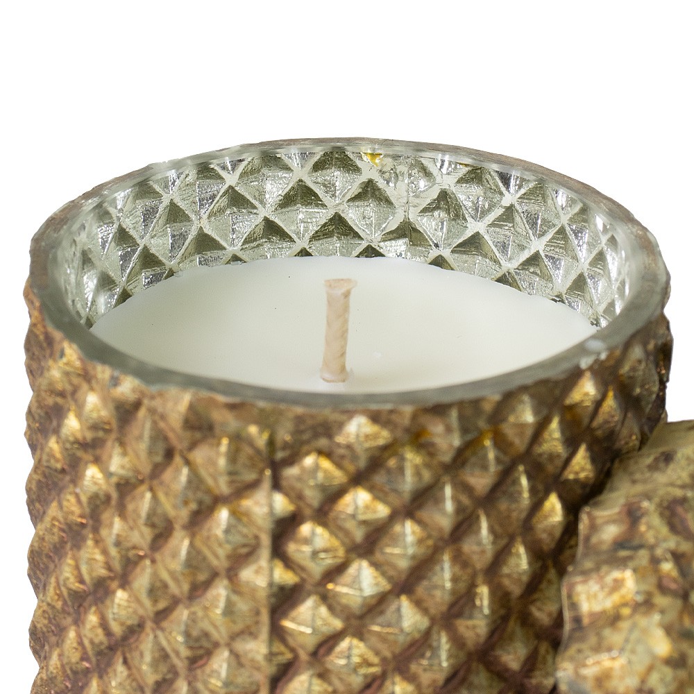 Candela In Vetro oro Con Fragranza Temple - immagine 2