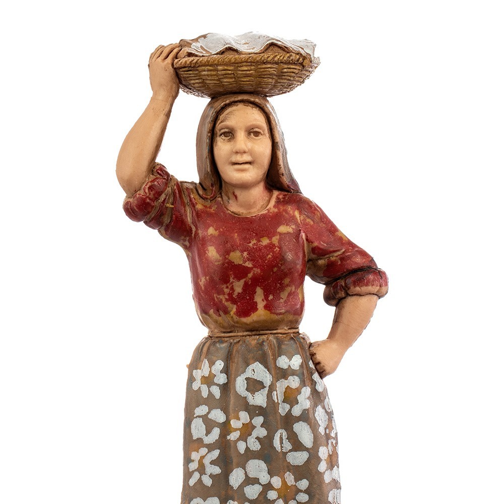 Donna con Cesto in Testa 10 cm Landi - immagine 2