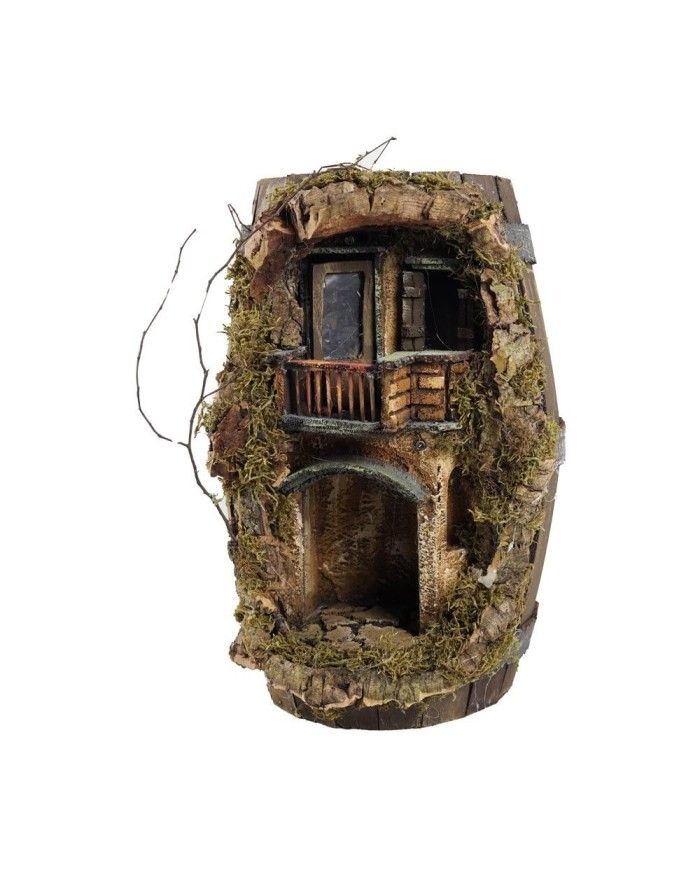 Presepe borgo napoletano stile 700 in botte 30 cm
