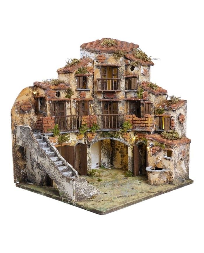 Presepe Caseggiato ad angolo 35x33x43 - immagine 4
