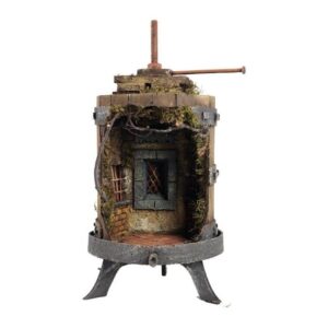 Presepe casolare napoletano in torchio per vino 30 cm