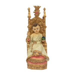Statua Gesù Bambino Di Betlemme Sul Trono
