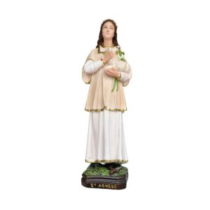 Statua Sant'Agnese in resina 40 cm