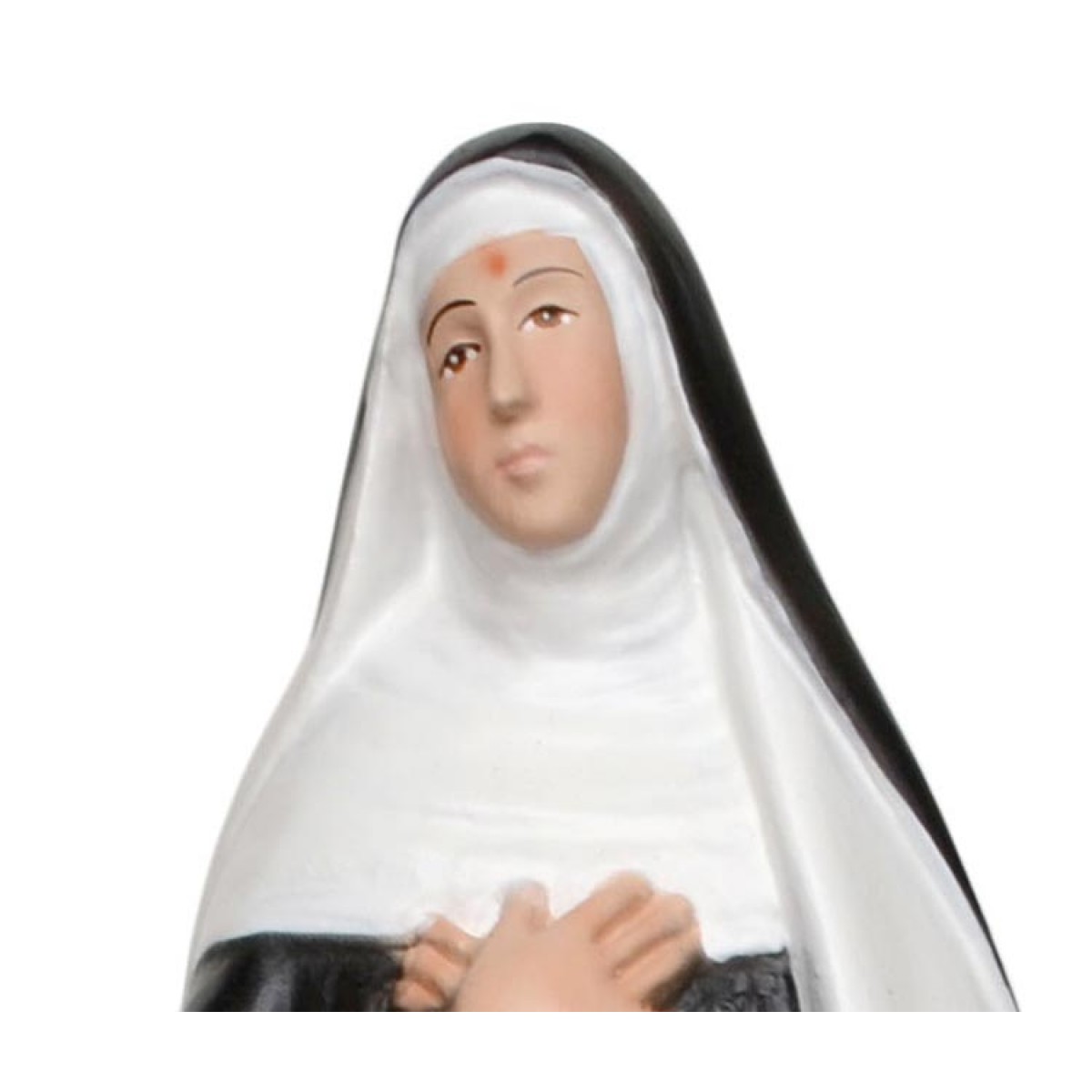 Statua Santa Rita in ginocchio di resina 20 cm - immagine 3