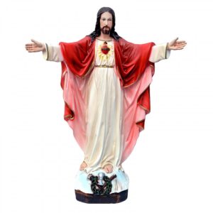 Statua Sacro Cuore di Gesù in resina 65 cm