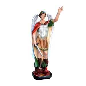 Statua San Michele ali chiuse in resina 60 cm
