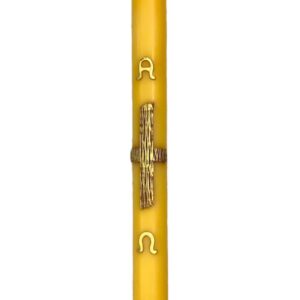 Cero Pasquale Cera D’Api Bassorilievo Croce effetto legno