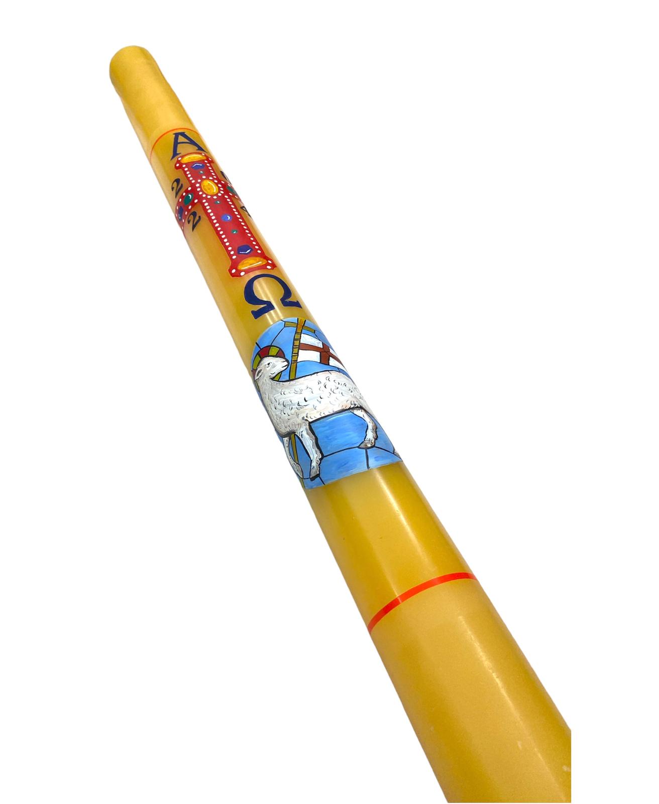 Cero Pasquale Dipinto Agnello e Croce Gemmata - Image 3