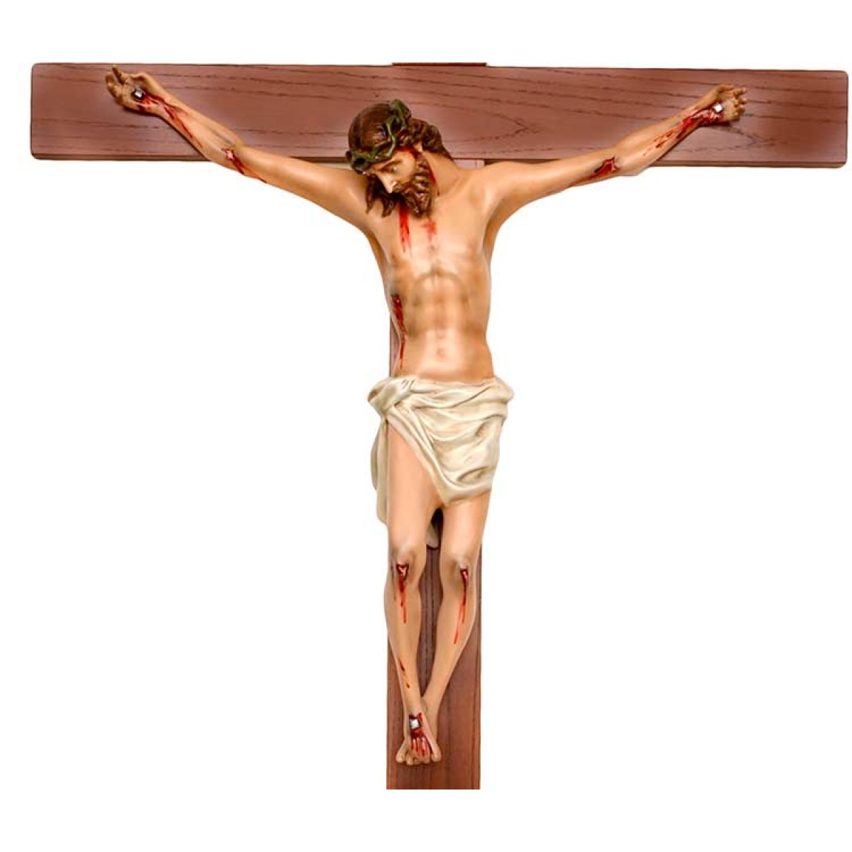 Crocifisso in vetroresina croce legno 180x105 cm - immagine 2