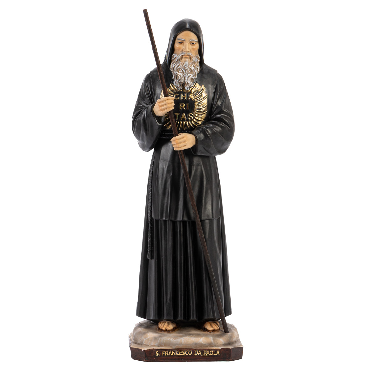 Statua San Francesco da Paola resina colorata 45 cm