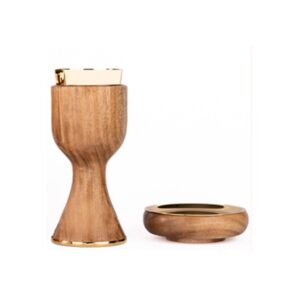 Calice e Patena in legno di Acacia
