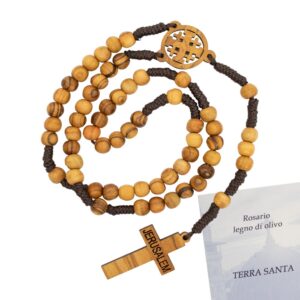 Rosario in corda legno di ulivo terra santa