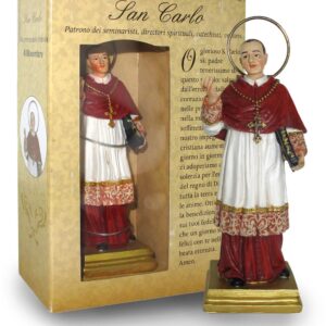 Statua San Carlo Borromeo 12 cm Scatola Regalo