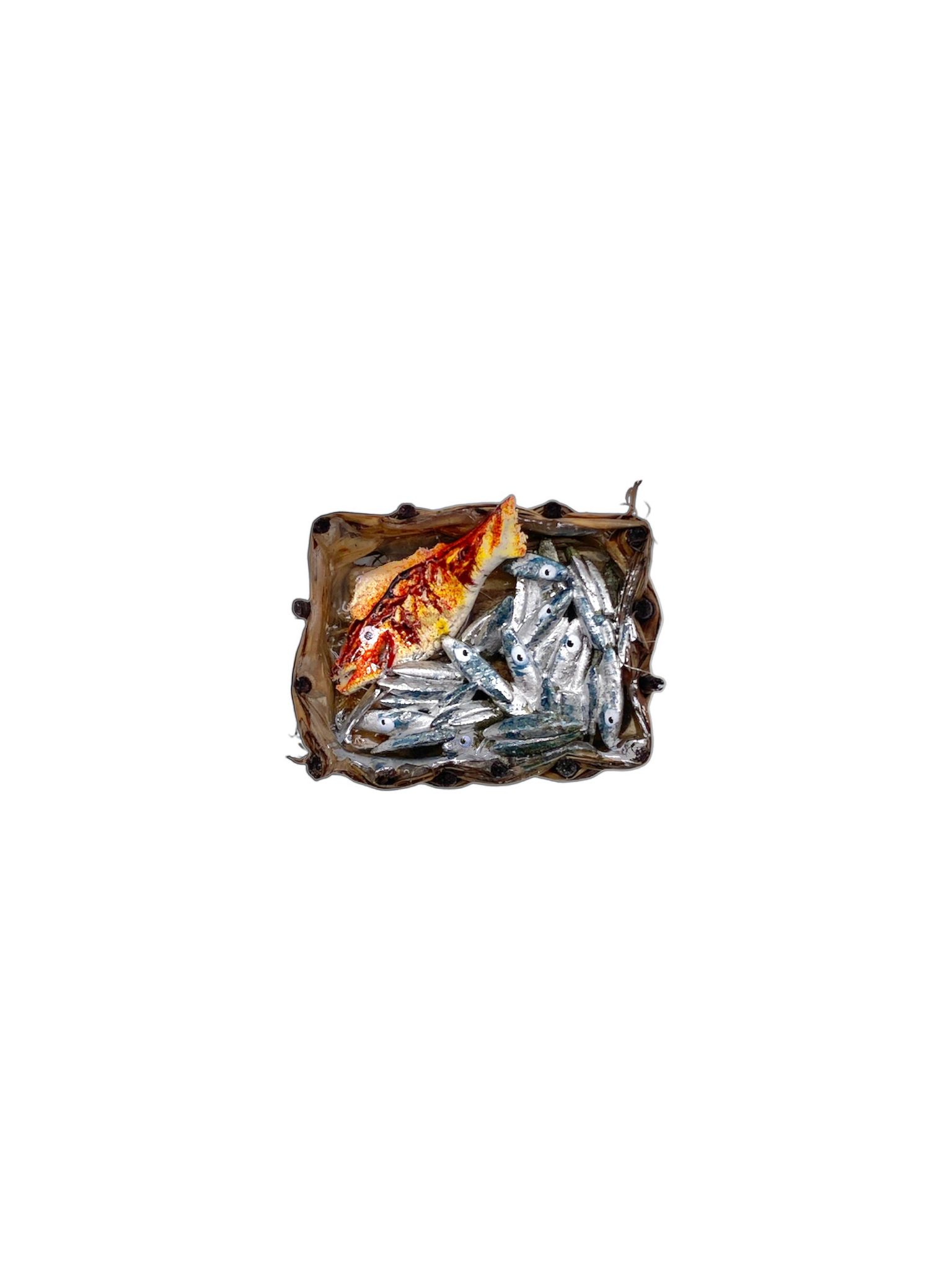 Cesto con Alici e Pesci 4 cm