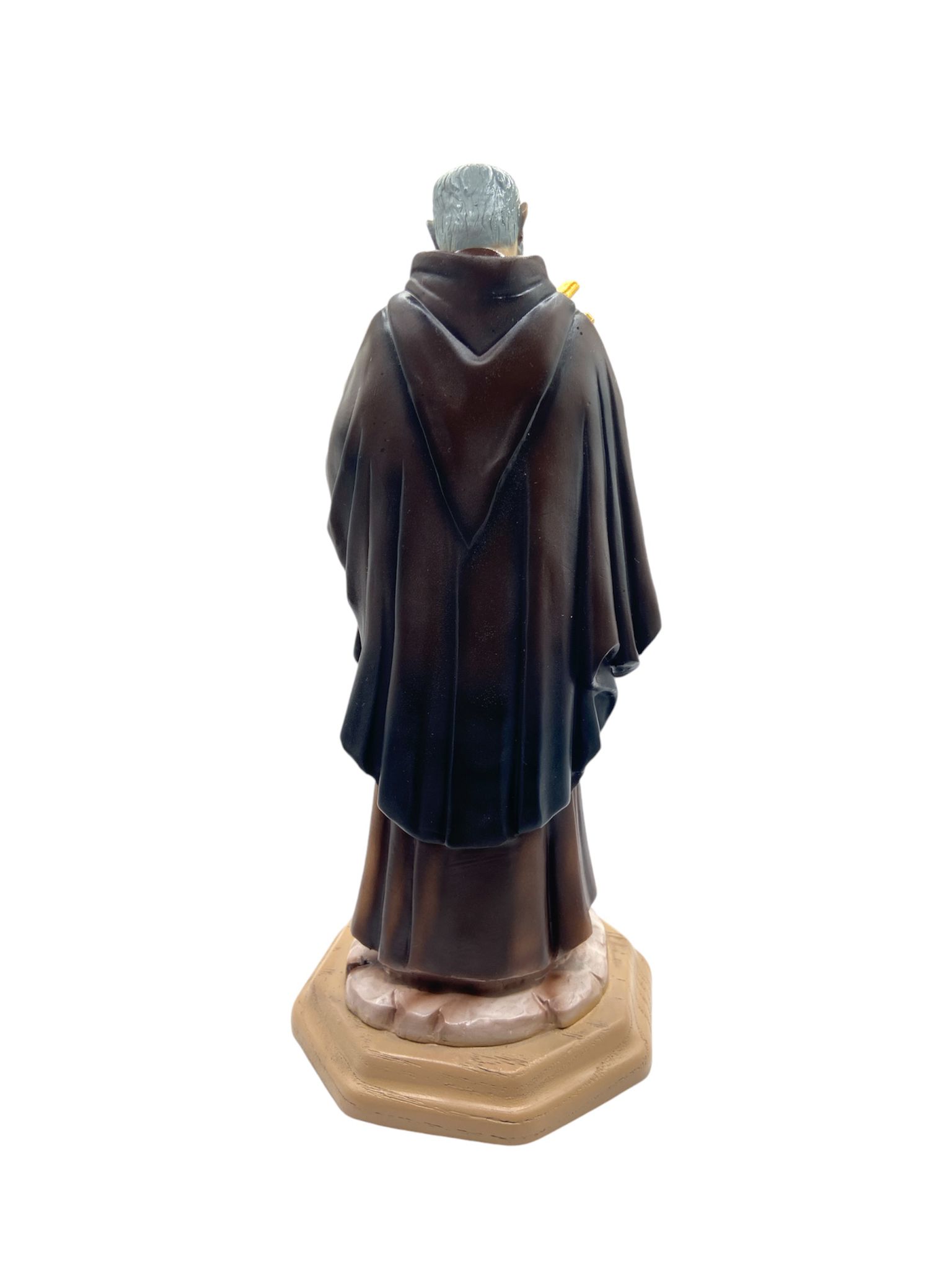 Statua di San Pio in cammino con mantellina 20 cm - immagine 2
