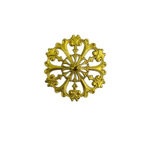 Raggiera Aureola floreale Metallo Dorato 6 cm