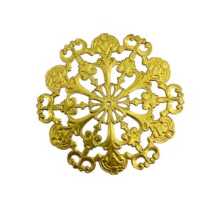 Raggiera Aureola floreale Metallo Dorato 8 cm