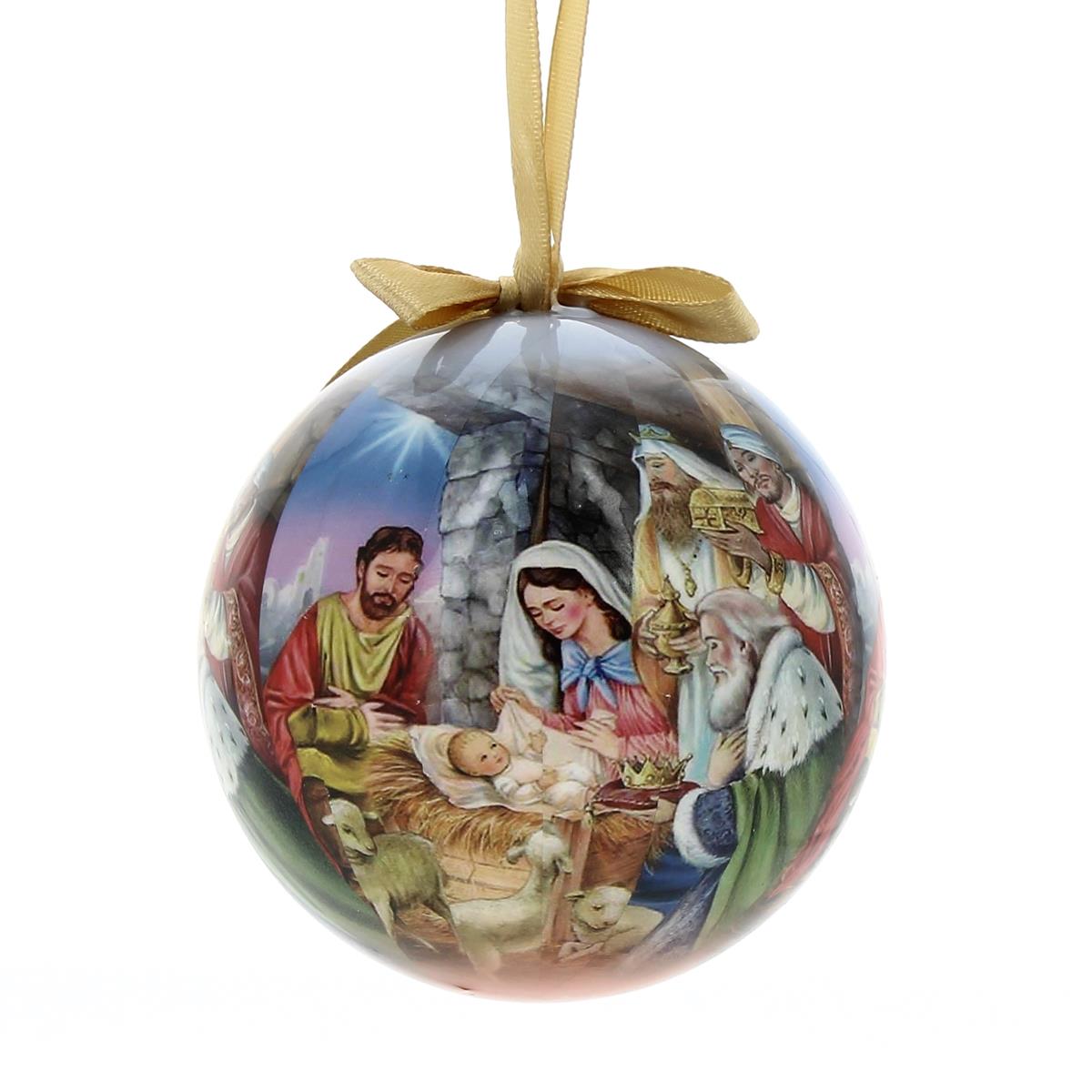 Pallina di Natale con Natività e Re Magi - immagine 2