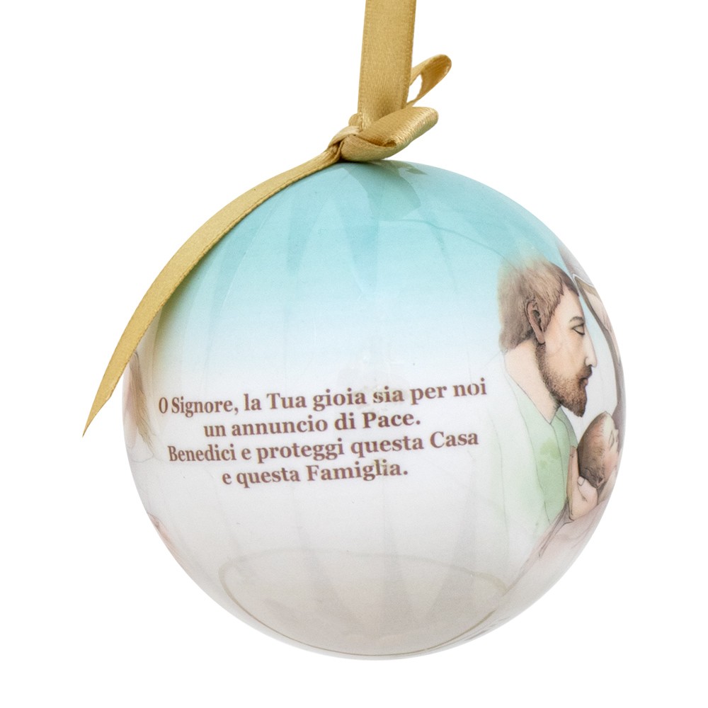Pallina di Natale con Sacra Famiglia e Preghiera - immagine 2